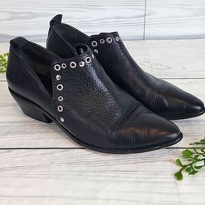 Rebecca Minkoff Annette black leather studded slip on booties Women's Size 7M